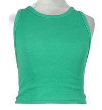 Dámský zelený žebrovaný crop top Zara 