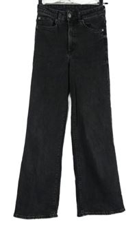 Dámské tmavošedé zvonové rifle H&M vel. 32