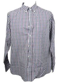 Pánská tmavomodro-fialovo-bílá kostkovaná košile Maine 