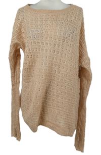 Dámský světlerůžový ažurový svetr Atmosphere 