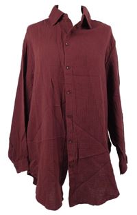 Dámská vínová mušelínová halenková tunika Page one young