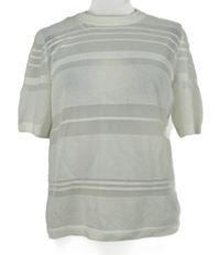 Dámské bílé pruhované pletené třpytivé tričko Savida 