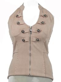 Dámský světlerůžový semišový top