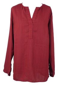 Dámská červeno-černá vzorovaná polo halenka Bonprix 