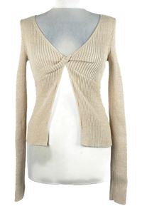 Nové - Dámský béžový žebrovaný svetr s rozparkem H&M