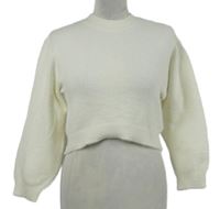 Dámský smetanový chlupatý crop svetr H&M