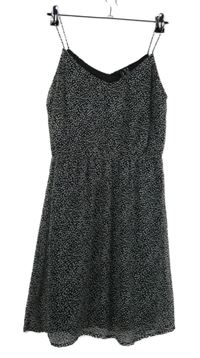 Dámské černo-šedé vzorované šifonové šaty Vero Moda 