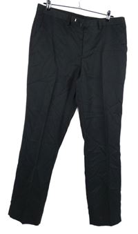 Pánské tmavošedé společenské kalhoty s puky George vel. 36/31