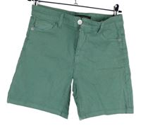 Dámské zelené elastické riflové kraťasy Peacocks 