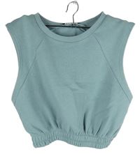 Dámská světlemodrá tepláková crop mikinová vesta Zara