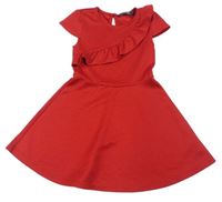 Červené šaty s volánkem Primark