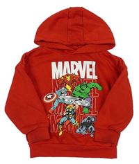 Červená mikina s Avengers a kapucí Marvel