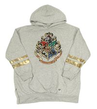Světlešedá melírovaná tepláková tunika Harry Potter s kapucí H&M
