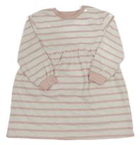 Bílo-růžové pruhované teplákové šaty Primark