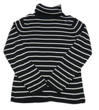 Černo-bílý pruhovaný svetr s rolákem George