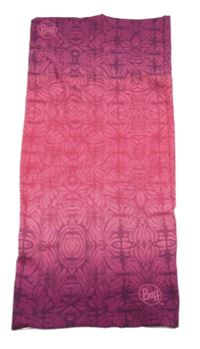 Neonově růžovo-fialový vzorovaný nákrčník