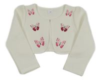 Bílé bolerko s motýlky