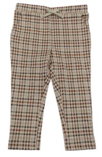 Smetanovo-rezavo-hnědé vzorované teplákové kalhoty Dopodopo