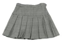 Černo-bílá kostkovaná skládaná sukně H&M