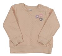 Světlerůžová károvaná mikina s kytičkami Dopodopo