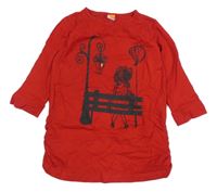 Červené triko s obrázkem Pusblu