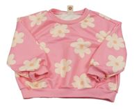 Růžov květinová mikina 