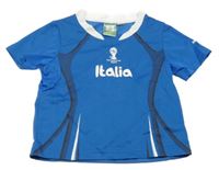 Modrý sportovní dres s nápisem 