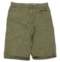 Khaki riflové kraťasy C&A