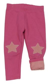 Růžové zateplené legíny se srdíčky Next