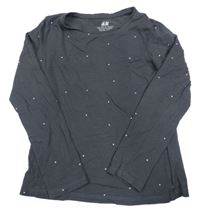 Šedé triko s puntíky H&M