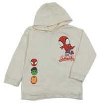 Bílá mikina se Spidermanem a kapucí