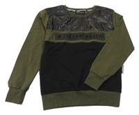 Khaki-černá mikina s nápisem Philipp Plein