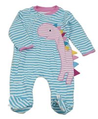 Modro-bílý pruhovaný overal s dinem Jojo Maman Bébé