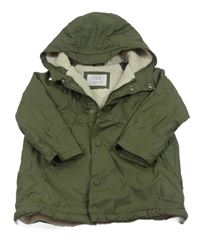 Khaki nepromokavá podzimní bunda s kapucí Zara