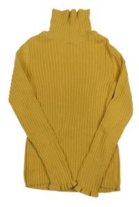 Okrový žebrovaný svetrový rolák George