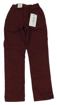 Nové - Vínové plátěné chino kalhoty M&S