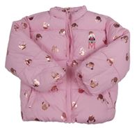 Růžová šusťáková zimní bunda s Minnie F&F