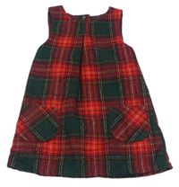 Červeno-zeleno-bílé kostkované vlněné šaty Nutmeg