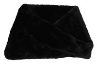 Černá kožešinová tunelová šála 