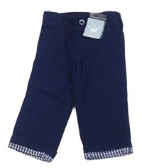 Nové - tmavomodré cargo plátěné kalhoty Regalo