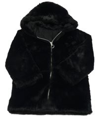 Černá kožešinová podšitá bunda s kapucí Dunnes