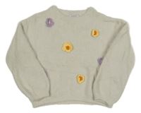 Smetanový svetr s kytičkami Primark