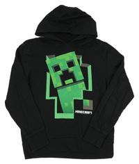 Černá mikina s potiskem a kapucí - Minecraft