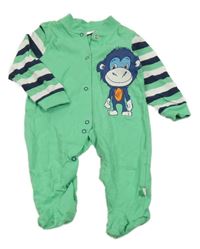 Zeleno-pruhovaný overal s opicí Liegelind