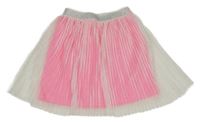 Neonově růžovo-bílá puntíkatá tylová sukně 