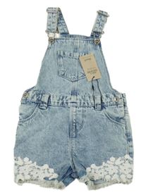 Nové - Světlemodré riflové laclové kraťasy s krajkou Denim Co.