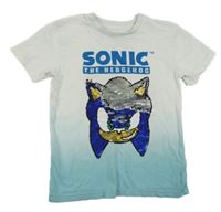 Bílo-modré tričko se Sonicem a flitry Next