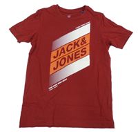 Bordó tričko s potiskem Jack & Jones