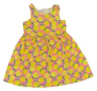 Růžovo-žluté bavlněné šaty s citróny H&M