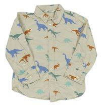 Béžová košile s dinosaury H&M